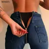 Women's Jeans Jeans 2017 hip zipper fashion waist jeans and winter sexy trousers Free shipping 240304