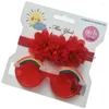 Accessoires pour cheveux 2 pièces enfants Po accessoires enfant bébé été plage lunettes de soleil bande bonbons couleurs Anti-UV lunettes de dessin animé