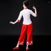 Stage Wear Chinese Traditional Classical Dance Yangko Clothes Festival Dancer Outfits For Women Fan National Dancewear Performance