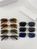 Nieuwe mode-design vierkante zonnebril 50144U metalen frame randloze kant-geslepen lens eenvoudige en populaire stijl veelzijdige outdoor UV400-beschermingsbril