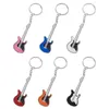 Chaveiros forma de guitarra chaveiro chaveiros comemorativos liga material chaves anéis carro jóias presente para mulheres meninas