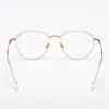 Optiska glasögon för män Kvinnor Retro Designer GMS-651TS Fashion Sheet Glasses Titanium Frame Detaljerad elasticitet Oval Style Anti-Blue Light Lens Plate with Box