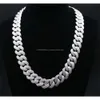 Mrożony łańcuch Hip Hop Style Women Men 925 Sterling Srebrne Akcesoria Moissanite Diamond Chain Miami Cuban Link dla mężczyzn