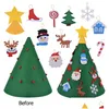 Christmas Decorations Creative Diy Felt Tree Set Kids Gifts Years Door Wall Hanging Ornaments Xmas Snowman Santa Claus Drop Delivery Dhexj