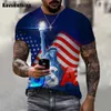 T-shirt da uomo 3D bandiera americana stampata T-shirt Uomo Donna Moda Casual Cool manica corta O-Collo T-shirt Top L240304