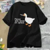 T-shirt Vrede was nooit een optie Grappige Gans Spel T-shirts Vrouwen Mannen Unisex Katoenen T-shirt Zomer O Hals Korte Mouw Print tops