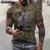 Heren T-shirts Nieuwe Hoge Kwaliteit Heren T-shirt Camouflage Jacht Dier Sika Herten 3D Print T-shirt Mannen Vrouwen Zomer mode Casual Cool Tops L240304