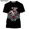 Camisetas masculinas Ratos motociclistas de Marte homens / mulheres Nova moda legal 3D impresso camisetas casuais estilo Harajuku camiseta streetwear tops dropshipping L240304