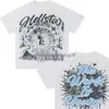 2024SS Heren T-shirts Hellstar Katoenen T-shirt Mode Zwarte Mannen Vrouwen Designer Kleding Cartoon Grafische Punk Rock Tops Zomer High Street streetwear J230807