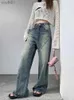 Jeans da donna Jeans da donna QWEEK Moda coreana Donna larga Y2K Vintage anni '90 Fata Grunge Pantaloni in denim Oversize Harajuku Pantaloni retrò basic a gamba larga 240304