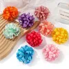 Hair Accessories 2Pcs Girl Elastics Band Big Grosgrain Ribbon Flower Ball Hairrope Pretty Festival Dress Up Baby Tie