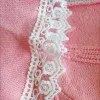 Cardigans Pink Kawaii Knitted Sweater Coats Korean Peter Pan Collar Lace Pearl Buttons Cardigan Sweater Fashion Sweet Loose Streetwear Top