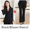 Women's Two Piece Pants Sets Womens Outifits Professional Business Formal Suit Office Ladies Work Wear Long Sleeve Blazer And Trousers