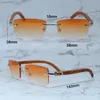 Square Designer Sun Glasses Tiger Wood Sunglasses Rimless Carter Luxury Eyewear Cool Decoration Mens Driving Shades 012 Silver Frame