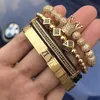 Luxe Romeinse Koninklijke Kroon Bedelarmband Mannen Mode Goud Kleur Gevlochten Verstelbare Mannen Armband Voor Hip Hop Sieraden Gift 240219