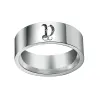 Retro Initials Signet Ring for Men 8mm Bulky Heavy Stamp Male Band Stainless Steel Letters Custom Jewelry Gift for Him