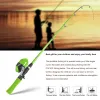 Combo Kids Fishing Rupp and Reel Combo Full Kit 1.5m Teleskopisk fiskegjutstång Spincast Reel Set med krokar lockar lagringsväska