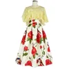 Skirts 2024 Korean Vintage Elegant Women Red Rose Birds Embroidered High Waist Long Jacquard Midi Skirt Spring Outfit Customized