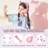 Hörlur/headset Bluetooth Foldbar Cat Ear Headphone Trådlösa barn Kitty Headset med MIC Light Up For Boy Girl Learning School Travel Tablet