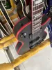 Custom electric guitar, red logo and body pack, matte, black EMG cartridge, lightning pack