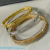 2024Jewelry DesignerVans 4葉4葉のクローバーヤブリドスコープファンメッキローズゴールドフラワーダイヤモンドニッチライトブレスレット