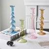 Candle Holders Creative Glass Holder Home Wed Decor Wedding Dining Table Decoration Modern Transparent Color Crystal