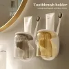 Têtes du support de brosse à dents rangement de dentifrice rasoir tasse de salle de bain plaquée murale