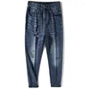 Jeans masculin Ripped Men 2024 Plus Taille Pantage Holes de pantalon vintage Denim Tableau masculin Male Bleu Blue Baggy Loose