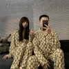 Pantalon de deux pièces pour femmes Designer Automne Hiver Coton Correspondant Couple Pyjamas Hommes Vêtements de nuit Femmes Homewear Chambre Blanc Lettre Pyjama Homme Set P1JZ