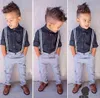 Retail designer jongenskleding voor kinderen 2 stuks designer outfits herenoverhemden jarretellebroeken baby trainingspak sets kinderboetiek 7178226