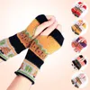Knee Pads 1 Pair Christmas Knitted Tree Pattern Crochet Mittens With Thumb Hole Winter Daily Use For And Men Black