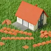 100 pçs telhas de telhado conjunto construção em miniatura mini casa de bonecas telhas telha falsa cozinha jardim acessórios 240223