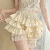 Shorts witte kanten ruches Lolita veiligheidsshorts vrouwen Japanse Kawaii pompoen broek meisjes zoete schattige JK bloeiers chique slipje ondergoed