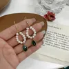 Baumelnde Ohrringe 2024 Mode Boho Schmuck Design Vergoldet Lange Runde Perle Kristall Strass Wassertropfen Für Frauen Mädchen