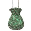 Akşam çantaları bayan yeşil çiçek şişesi tam rhinestones düğün taş debriyaj çantası metal el çantası gelin parti çanta