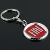 5pcs lot Emblem Car logo Keychain for Fiat Zinc Alloy Car Logo Keyring Key chain Ring Key Holder263K