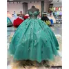 Op voorraad Jurken voor speciale gelegenheden Glitter Tle Quinceanera Jurk 2024 Pailletten Charro Mexicaanse Kweepeer Zoete 15/16 Verjaardagsfeestje Jurk F Dhybm