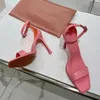 Sandały Kobiety na wysokie obcasy Lakier skórzany pasek kostki buty Buty Słoneflower High Obcasy 9,5 cm Designer Party Stiletto pięta ślubna pudełko koronkowe