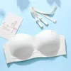 Reggiseni Intimo senza spalline Petto piccolo da donna raccolto Reggiseno invisibile antiscivolo Senza anello in acciaio Sezione sottile Tubo senza cuciture Stile superiore