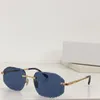 New fashion design square sunglasses 50144U metal frame rimless lace cut lens simple and popular style versatile outdoor UV400 protection glasses