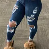 Jeans Jeans Clothing Sexy Broken Hole Washed Slim Stretch Denim Leggings Long Spring Summer Trousers Plus Size 240304