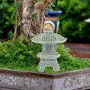 Gartendekorationen, 4 Stück, Turmlicht, Miniatur-Dekoration, Modelle, Stein, simulierte Pavillon-Statue