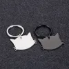 Tags Wholesale 10Pcs/Lot Blank Cat Pet ID Tag Stainless Steel Personalized Name ID Collar for DIY Custom Name Keychain Accessories