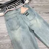 Mm24 Early Sting New Fashion Hot Diamond Embroidery Letter Retro Versatile Old Straight Leg Jeans Designer Jeans