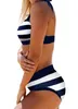 Costumi da bagno donna Stripe Blu navy Gilet da donna Tankini Costumi da bagno Costume da bagno Due pezzi Bikini Costumi da bagno Spiaggia S6XL 240223