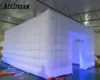 groothandel 40x26.2x13.2ft (12x8x4mH) Grote witte opblaasbare vierkante tent sporttent met kleurrijke lichten opblaasbare kubieke structuur bouwtent voor evenementenfeest