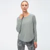 Alo Yoga T-shirt damskie luźne sporty z długim rękawem Top Szybki suszenie i oddychający garnitur jogi lu