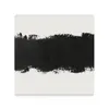 Table Mats Monostripe. Modern Monochrome Painted Stripe Abstract In Black And White Ceramic Coasters (Square) Stand