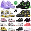 Jumpman 4 Nya basketskor Designer Jump Man 4S levande svavelgrön Thunder Purple Orchid Pink Oreo Yellow Thunder Reimagined Fear Black Cat Mens Women Sneakers