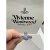 Bague de créateur VivieneWestwoods Empress Dowager Xis Perles de verre rotatives Saturn de haute qualité avec micro-ensemble de bague en zircon Petit et haut de gamme Élégant et élégant R